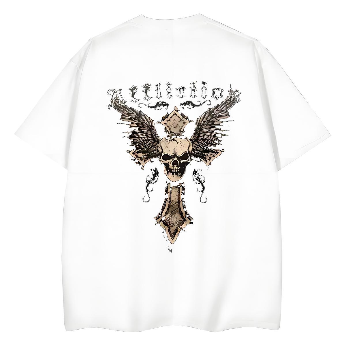 Designer T Shirts Women 230g 100% Cotton Round Neck Short Sleeve Street Wear skull Womens Tshirts Brand Customized Print Clothes