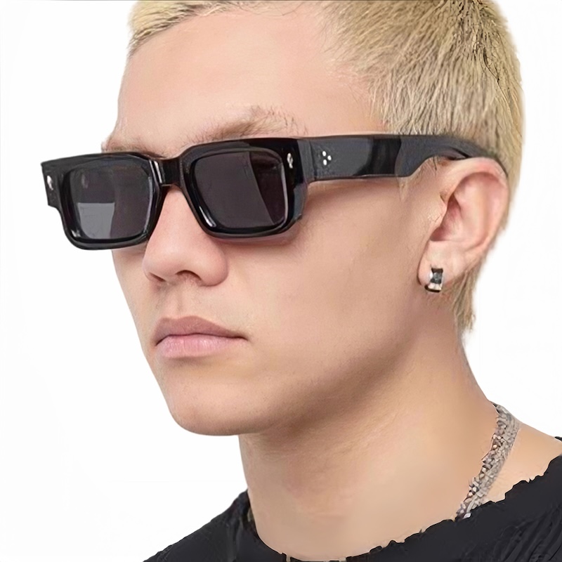 Oversized Square Sunglasses Men Women Steampunk Pilot Designer Retro Personalized Rectangle Goggles Gothic Thick Y2K Cyberpunk Futuristic Cool Guy S01
