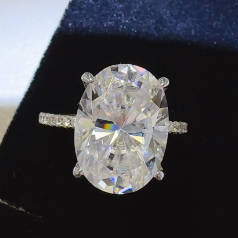 Women Charming Moissanite Ring S925 Sterling Silver 8ct D Color Moissanite Band Rings for Women Promise Jewelry Engagement Rings Gift