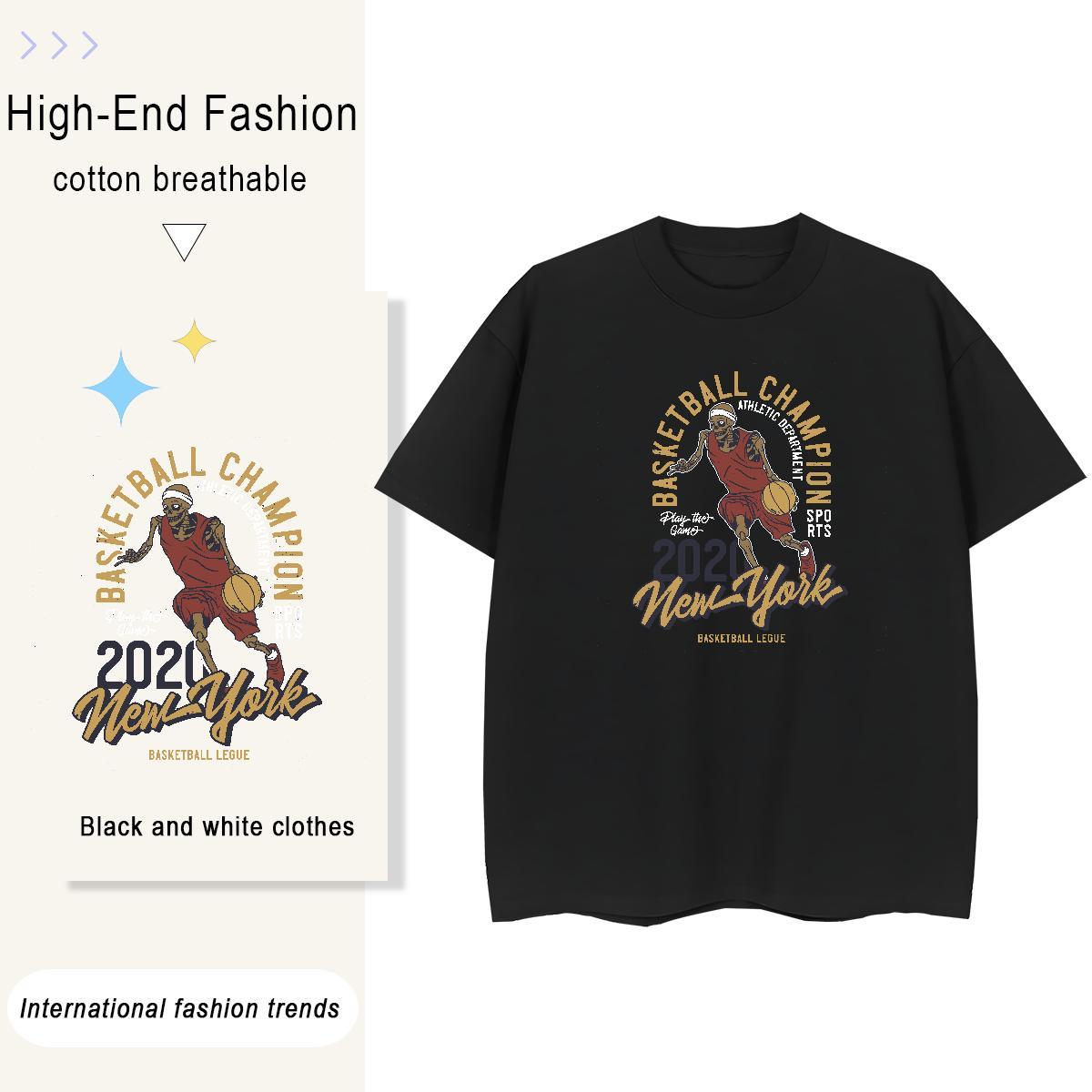 2024 T-Shirts for Women 100% Cotton 230g Breathable Short Sleeve Summer Casual skull Women Tees 5A Custom Printed Tees Shirts
