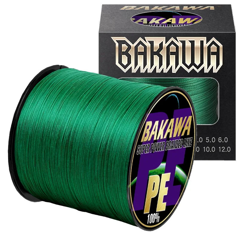 BAKAWA 4 Strands Multifilament Fishing Line 300M 500M 1000M 100M Carp Japanese 100 PE Braided Wire Fish Accessories 241007