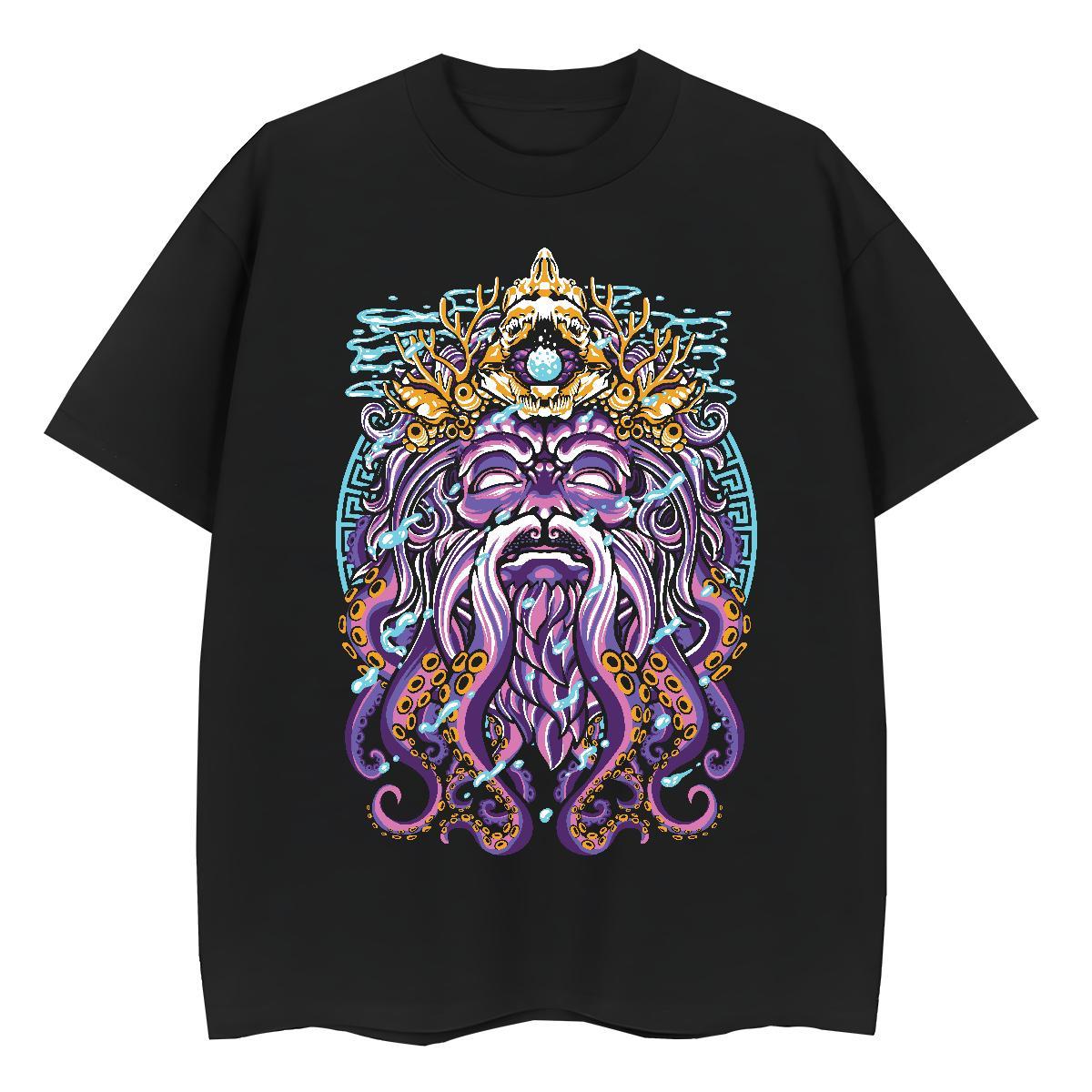 2024 Womens T Shirts 230g Pure Cotton Crew Neck Spring Summer skull Women Tees Loose fit Anime Print Tshirts