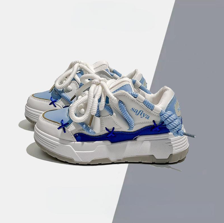 Men's and Women's Thick Soled College Style Lightweight Hong Kong Style Contrasting Casual Shoes
