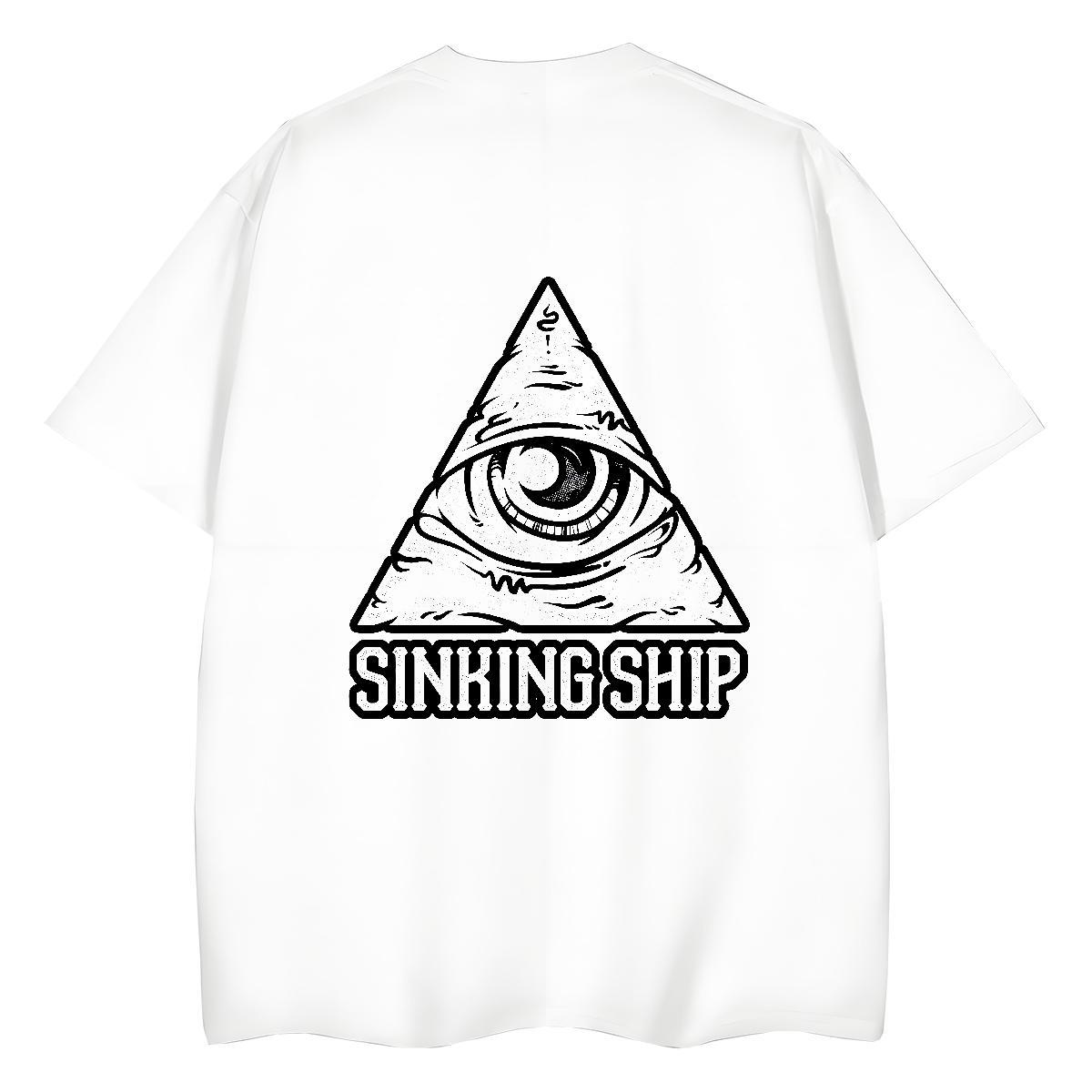 2024 Casual T shirt 100% Cotton 230g Breathable Short Sleeve Outdoor eye of the devil Womens Tshirts Loose Cartoon Anime Tees Shirts