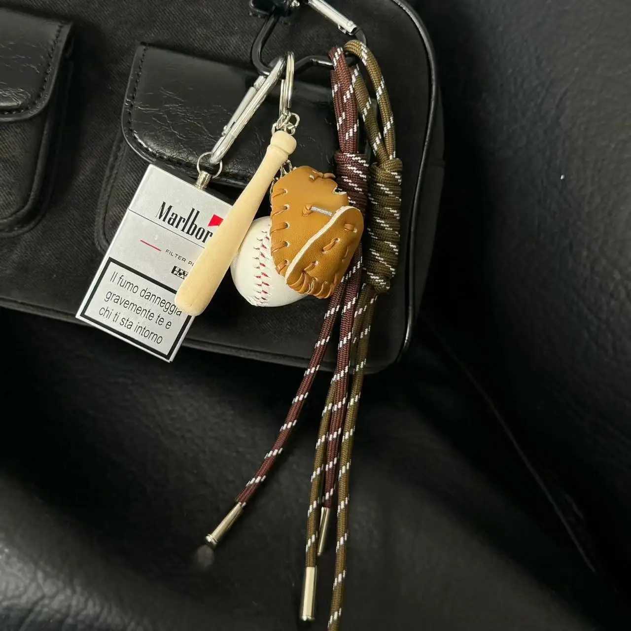Keychains Lanyards Ins Original Designed Baseball Keychain Nylon Woven Rope Pendant DIY Tren Heart Mixed Bag Phone Decor Handmade Women Girl Gift J241