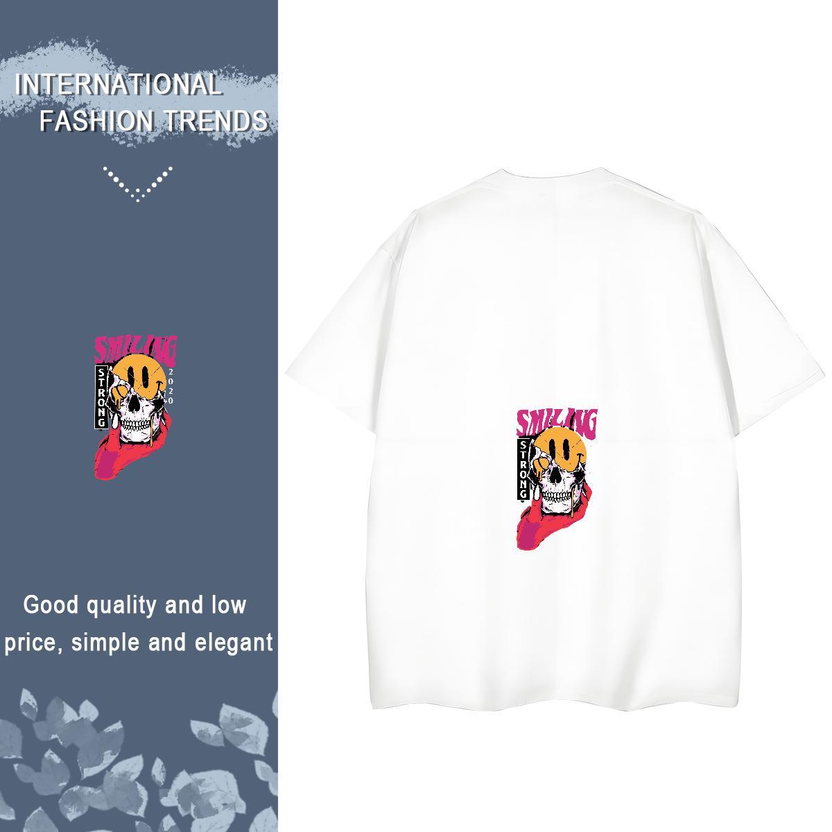 Factory Direct T-Shirts for Women 230g Pure Cotton Round Neck Short Sleeve Casual Daily Wear skull Woman Tshirt Popular Anime Oversized Clothes