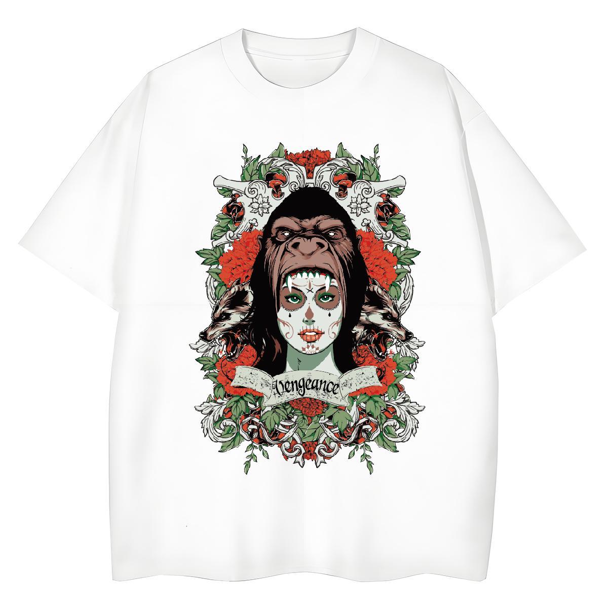 Custom T-Shirts for Women 230g 100% Cotton O Neck Short Sleeves Sport orangutan Women Tees Brand Cartoon Printing L-4XL Polos