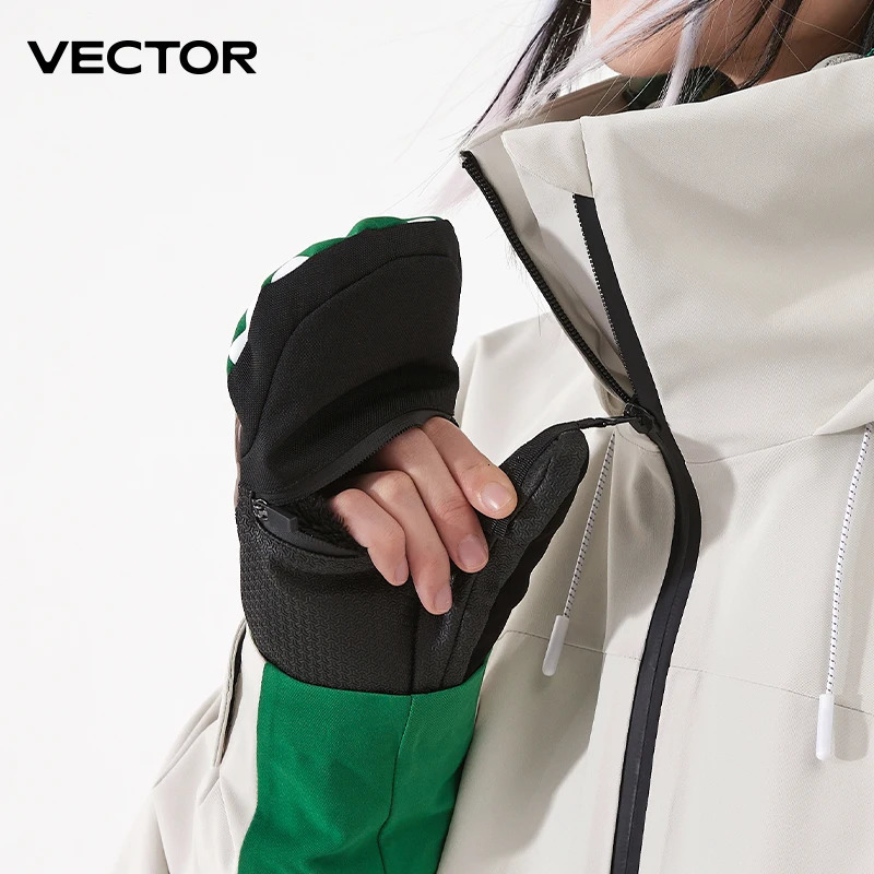 Vector Womens Outdoor Double Skiing Board Wear resistant Semi Independent Gloves Cotton 240906