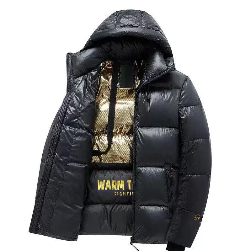 Mens hooded casual jacket detachable hat set Parkas jacket mens mens autumn warm and waterproof Parkas jacket 241007
