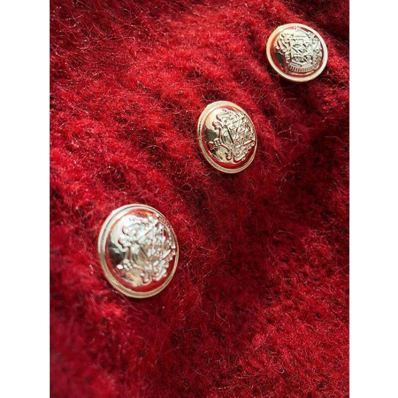 Lazy style Christmas red loose pullover for women, 2024 autumn and winter new style, stylish outerwear sweater top, BR