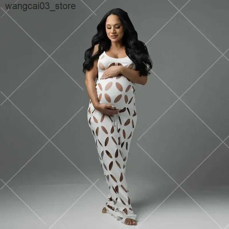Maternity Dresses Fashion Hollow Out Maternity Photography Props Dress Sexy Slim Strap Dress Photo Shoot Dress For Women L240910