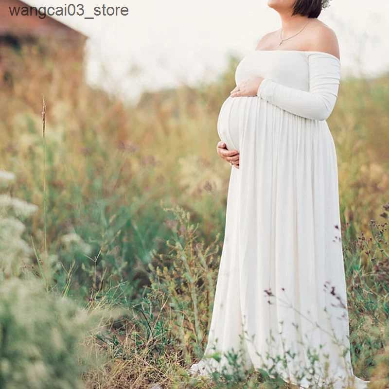 Maternity Dresses Sexy Summer Maternity Photography Props Pregnancy Long Dress for Photo Shoot Strapless Maxi Dresses Vestido L240910