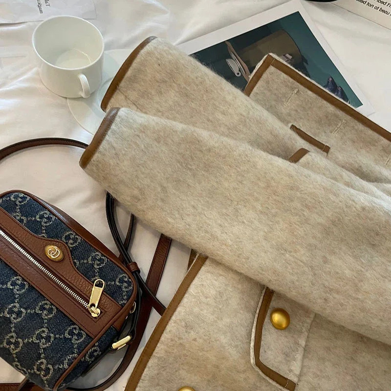 Vintage Cropped Blazer Womens Korean Short Coarse Felt Jacket Office Womens Elegant Thick Quilted Single Corset Top 240930