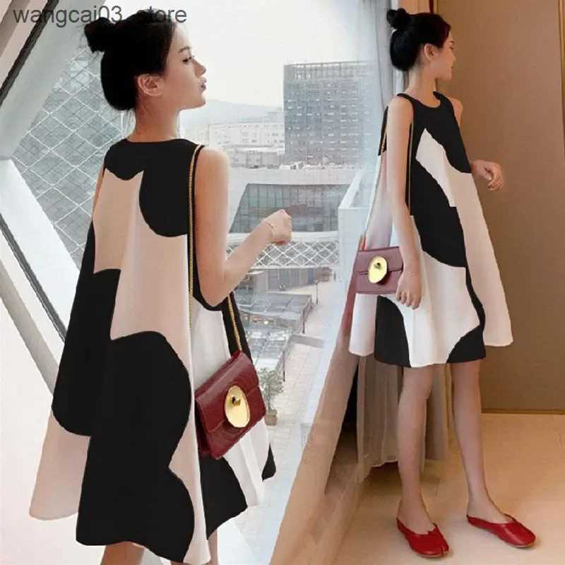 Maternity Dresses Maternity Dress Summer Korean Version Loose Maternity Dress Summer Long Holiday Pregnant Women dress Maternity Clothings L240910 L24