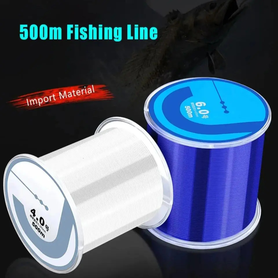 500m Nylon Fishing Line Super Strong 2LB 40LB 5 Colors Japan Monofilament Main Accessories 241007