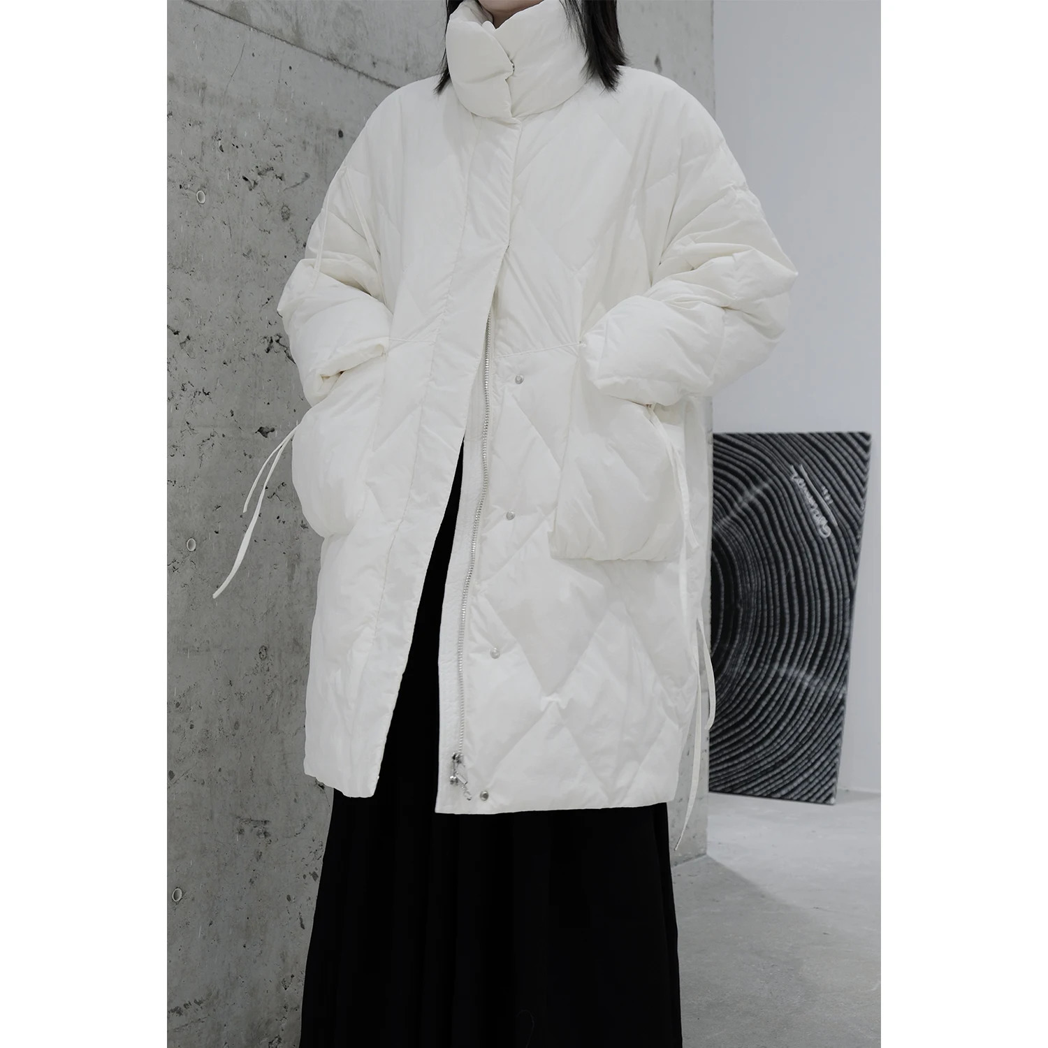 UMI MAO Yamamoto dark jacket niche large pocket button down jacket thick and warm 90 white duck down jacket Y2K 241009
