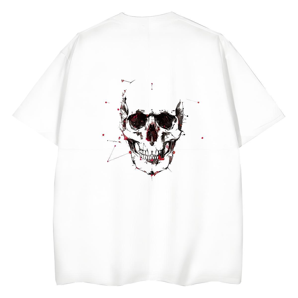Custom T Shirt For Woman 230g Cotton O-Neck Short Sleeve Beach skull Tshirt for Man Woman Wholesale Anime Top Tees