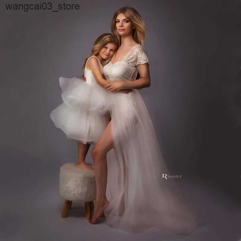 Maternity Dresses Sexy Maternity Dresses Photography Props Bodysuit Outfit Pregnant Woman Photo Shoot Pregnancy Bodysuit with Tulle Dress L240910