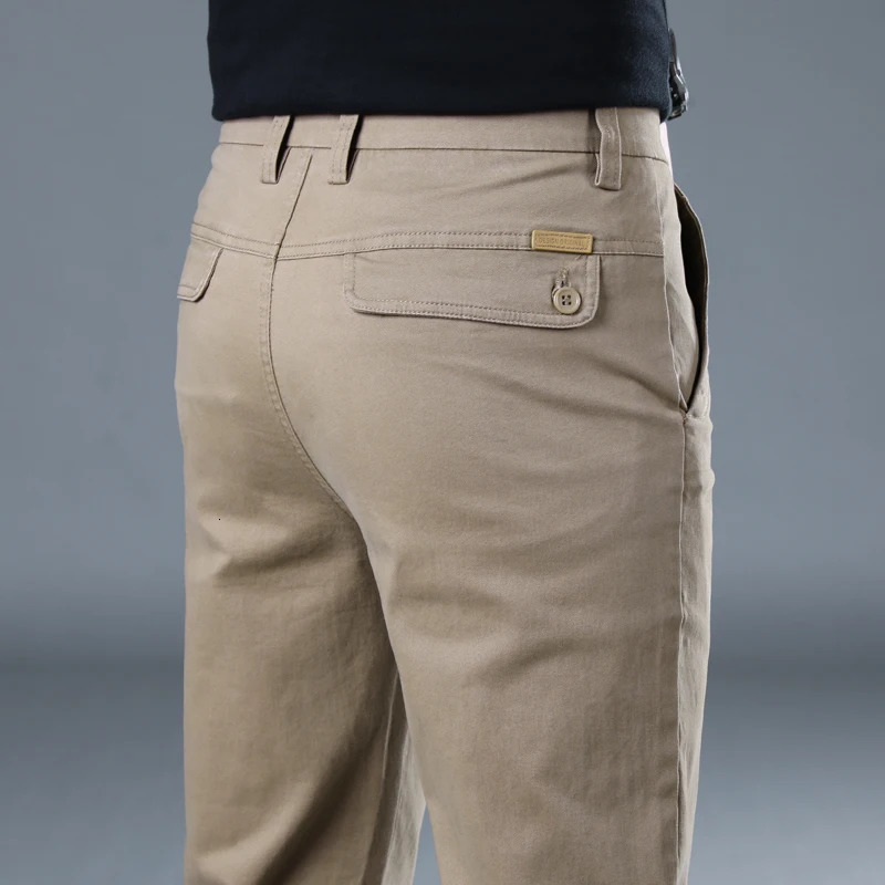 Casual mens 98% cotton gray khaki work pants Korean mens Y2k clothing jogging goods mens plus size business pants 240930