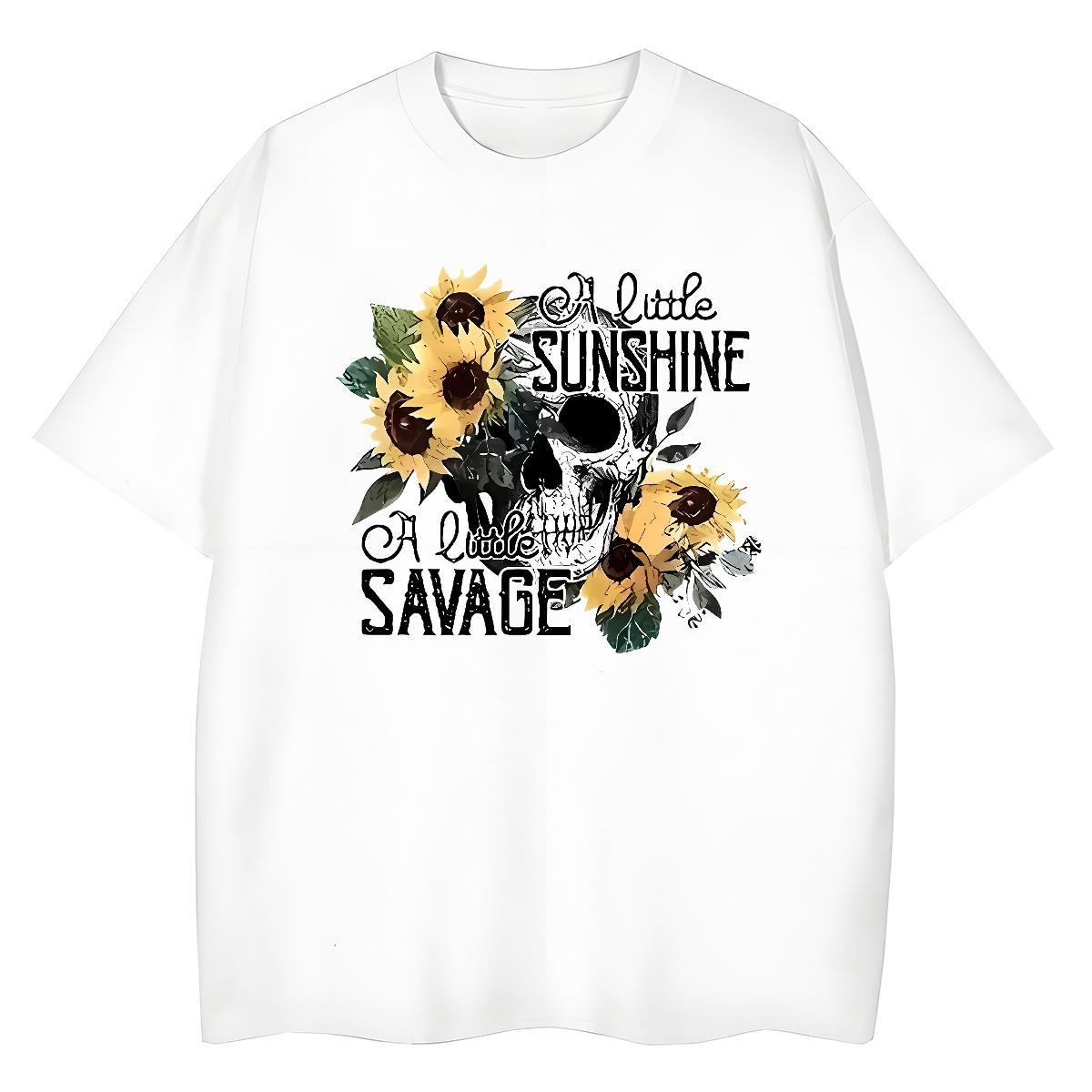 Fashion Casual T Shirt For Woman 100% Cotton 230g Crew Neck Hip Hop Street flower Woman Tshirt Designer Custom Printing Wear