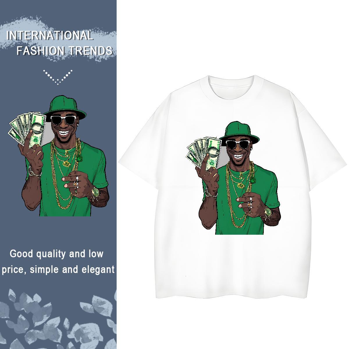 New Arrival T-Shirts for Women 100% Cotton 230g Breathable Soft Casual Beach money Woman Tshirt Lady Custom Print Plus Size Tshirts