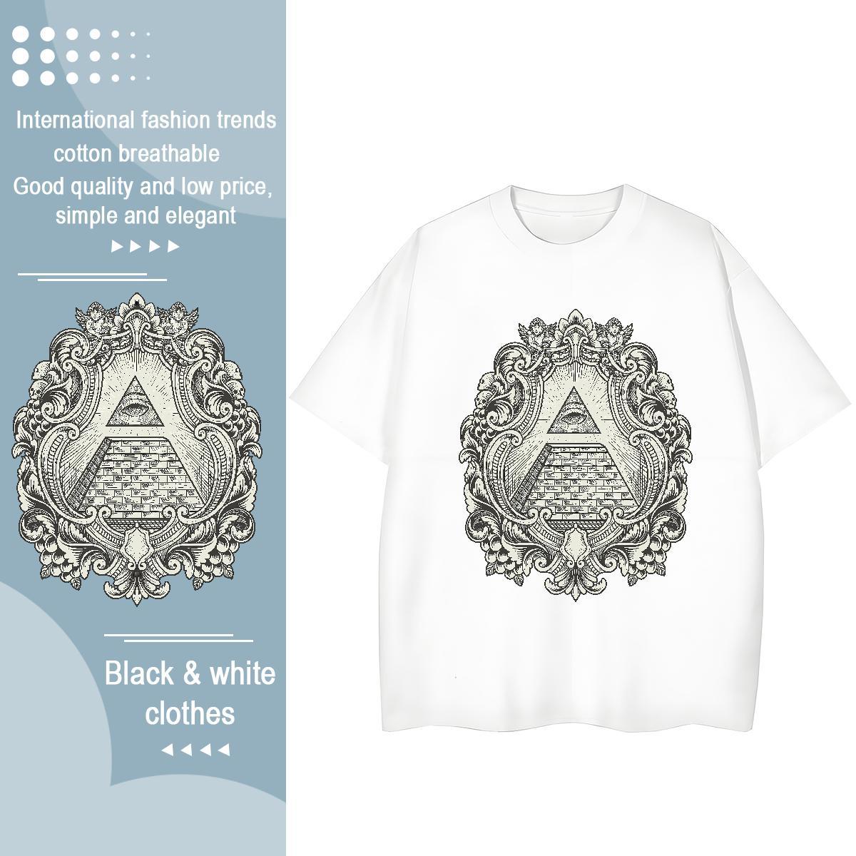 New Arrival T Shirt For Woman 230g 100% Cotton O-Neck Short Sleeve Street Wear eye of the devil Unisex Tshirts Loose Custom Print Oversized Tops Tees