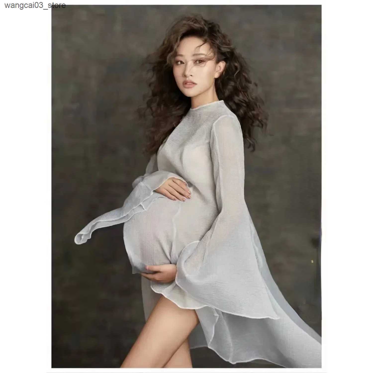 Maternity Dresses Women Photography Props Perspective Maternity Dresses Elegant Pregnancy Dress Studio Shooting Clothes Photo Props L240910