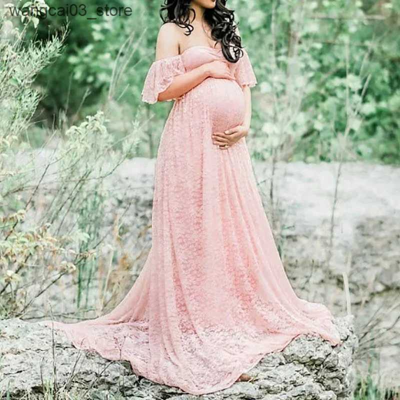 Maternity Dresses Elegant Lace Maternity Dress Photography Photo Session Props Dresses for Pregnant Women Clothes Pregnancy Dress for Photo Shoot L240