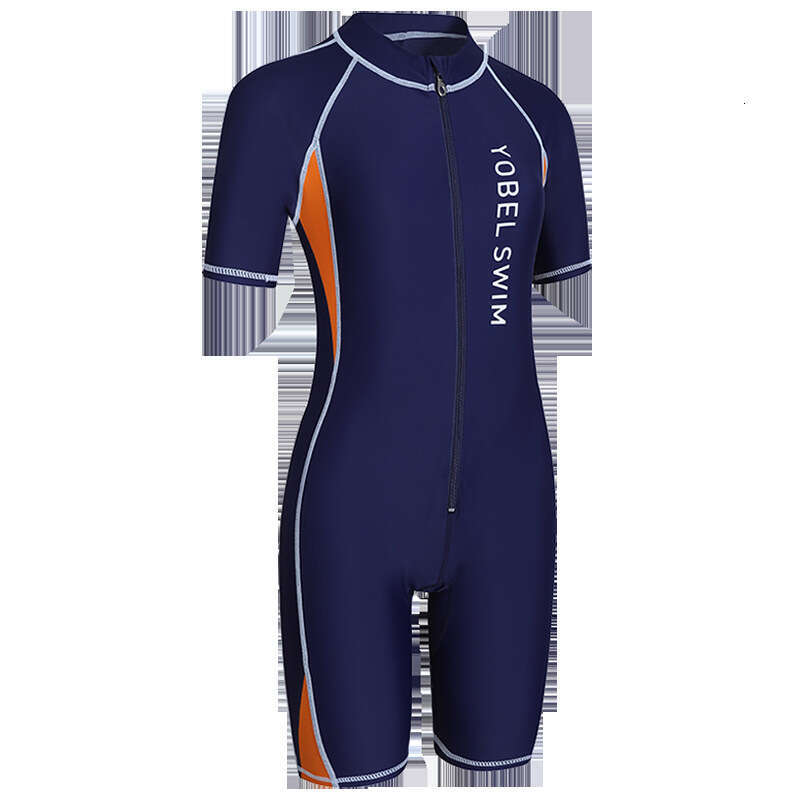 New Men's Jumpsuit Short Sleeved Capris Set, Quick Drying Sun Protection, Student Learning And Swimming Training, Professional Swimsuit