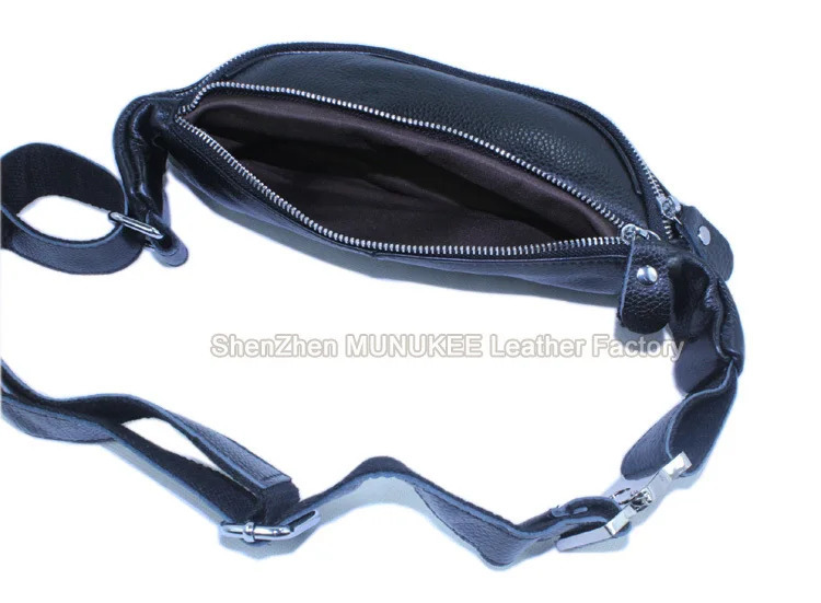 Fashionable mens genuine leather waist bag fanny pack leather waist belt bag waist bag bum bag money waist bag mole pocket 241008