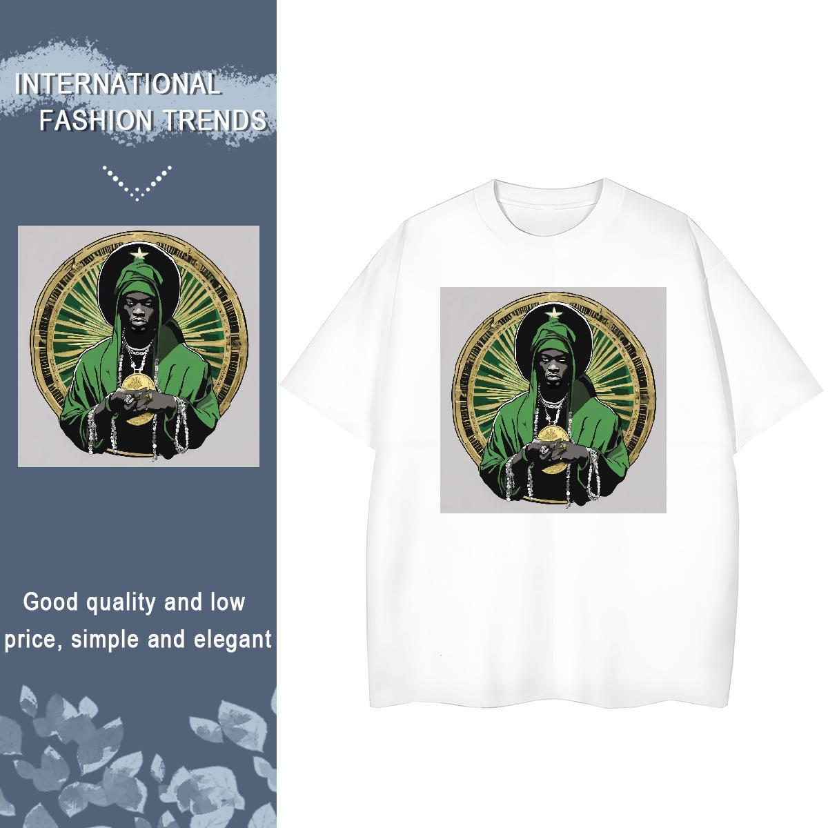 2024 Designer T shirt 230g 100% Cotton Breathable Crew Neck Daily Outfit cash Women Tshirts Loose fit Anime Wear