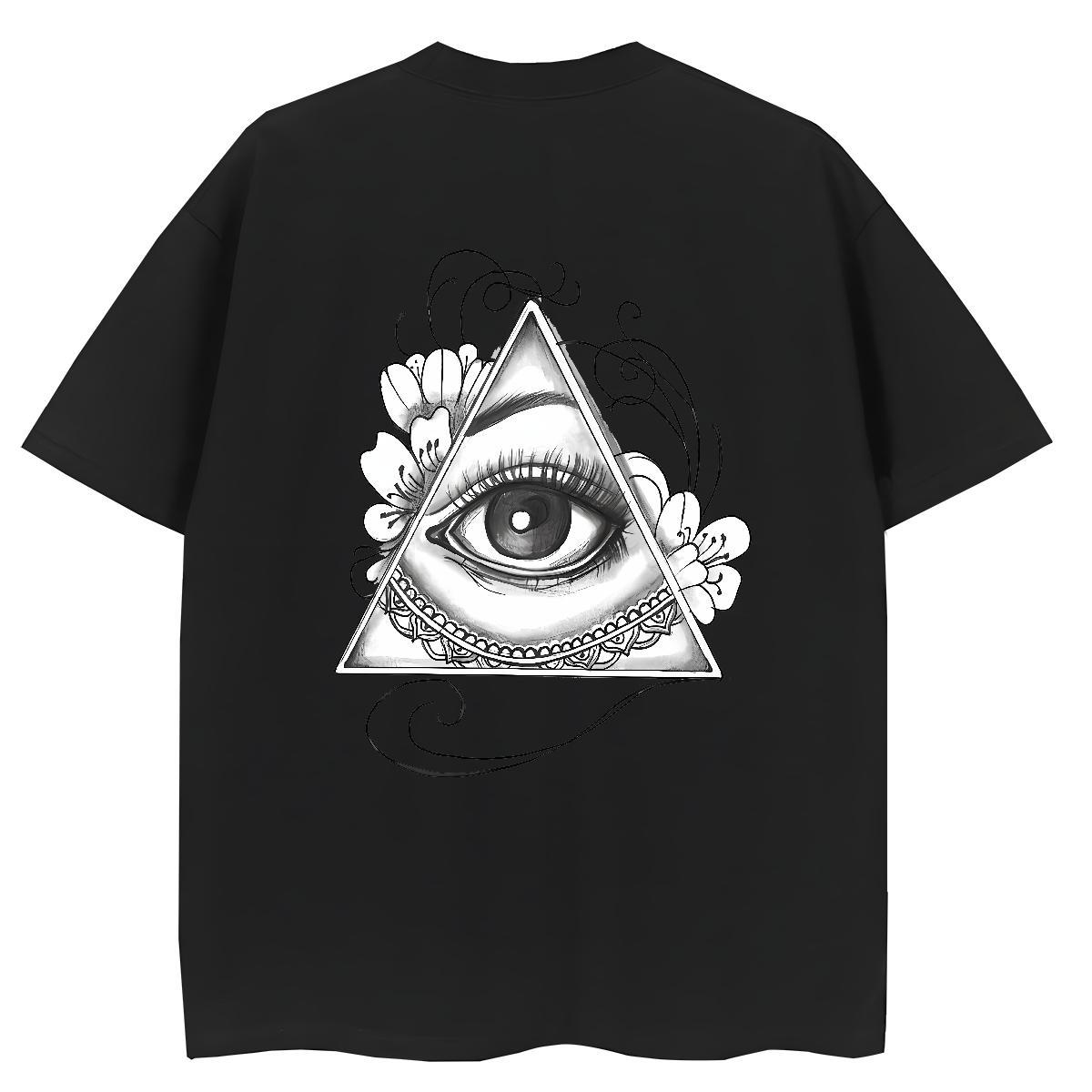 Factory Direct Woman T Shirts 230g Cotton O Neck Short Sleeves Home Outdoor eye of the devil Tshirt for Man Woman Wholesale Cartoon Anime Top Tees