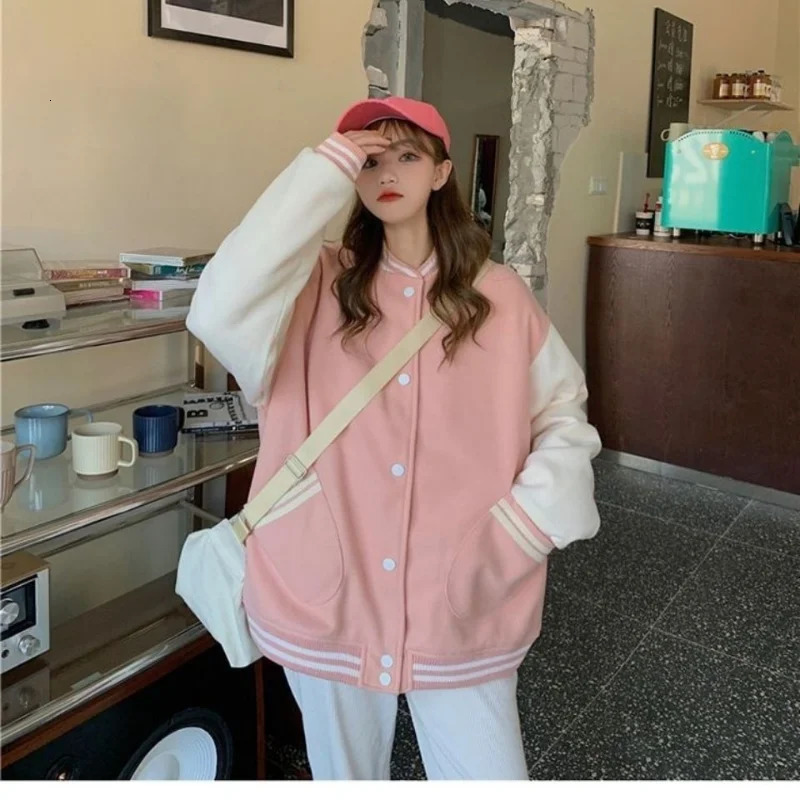 Deeptown Bomber Jacket Women Vintage College Varsity Oversized Korean Fashion Streetwear In Outerwear Baseball Jackets Coat 241011