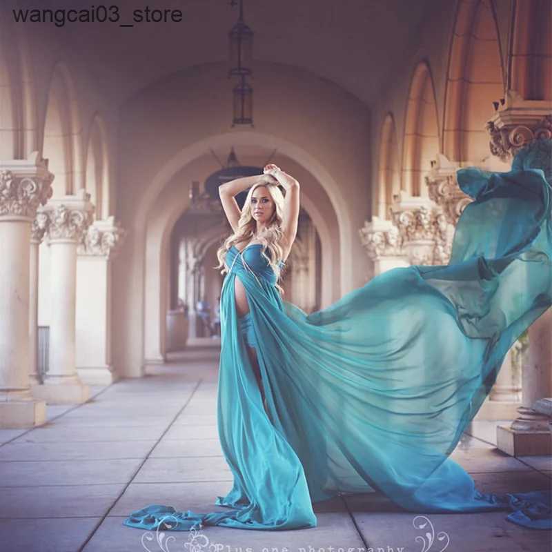 Maternity Dresses Sexy Maternity Shoot Dresses Strapless Chiffon Long Dress Pregnancy Photography Gown Pregnant Women Maxi Dress For Photo Props L2409