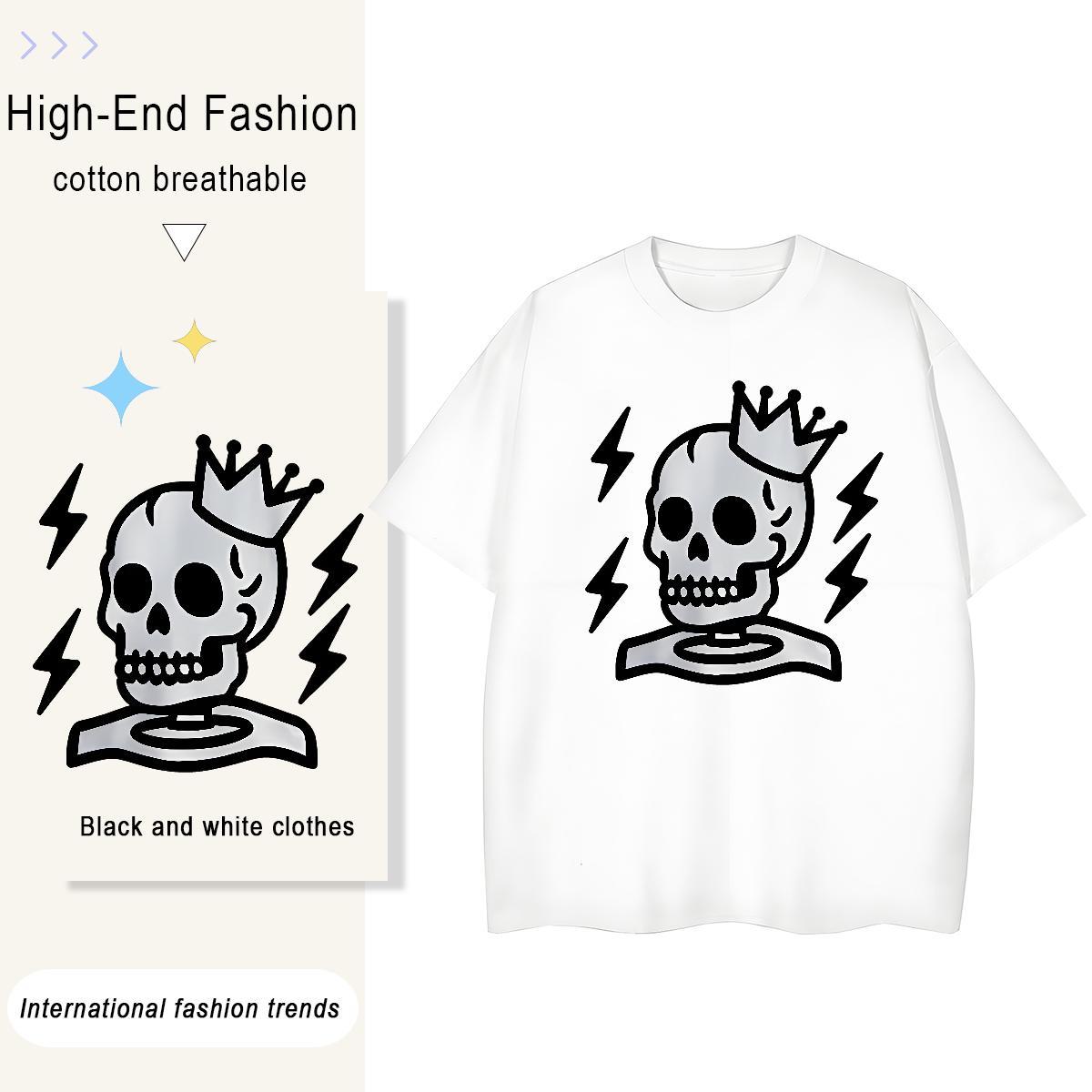 2024 Casual Women T Shirts 230g Cotton Short sleeve Soft Daily Wear crown Women Tees Nice Black Oversized Tops Tees