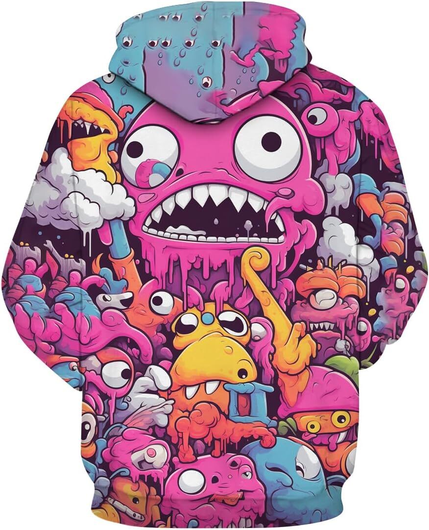 Hoodie for Mens Womens Mens Graffiti Hoodies Novelty Funny Graphic Hip-Hop Sweatshirt 3D Printed Pullover Graphic Hoodies sweatshirt keep warm