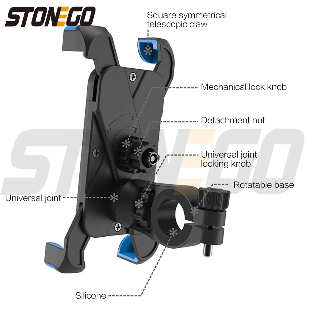STONEGO Bike Phone Holder stand Mount Motorcycle Accessories Perfect for Bicycle or Motorcycle Enthusiast