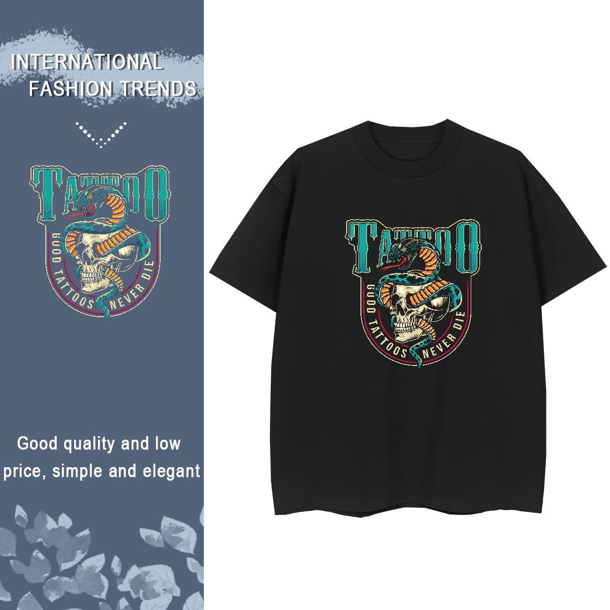 Factory Direct T shirt 230g Pure Cotton Short Sleeve O-Neck Casual skull Woman Tshirt Soft Oversized L-4XL Tees Shirts
