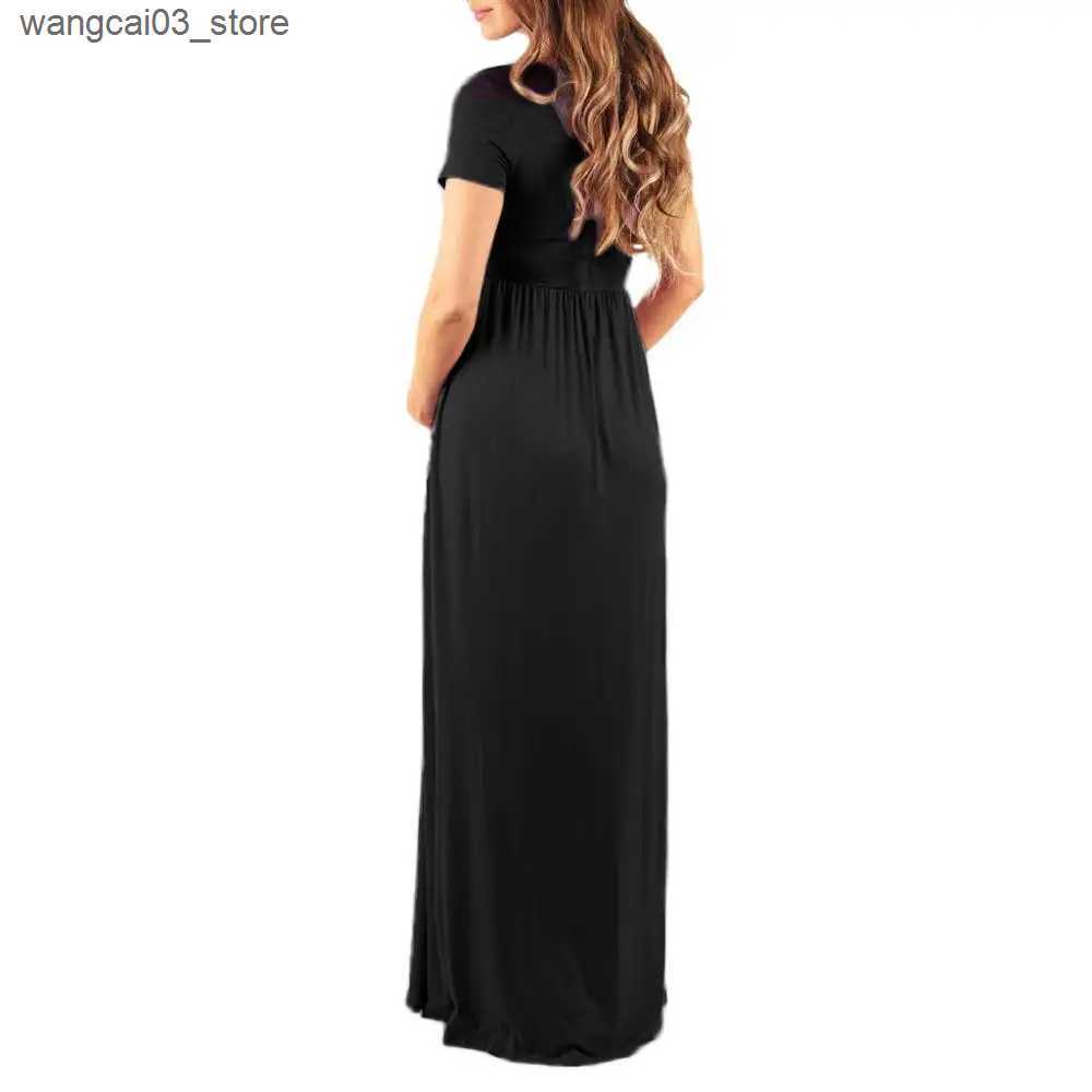 Maternity Dresses New Plus size Pregnant Women Dresses Maternity Dresses Women V Collar Short Sleeve Pregnancy Dress Maternity Sundress Clothes L24091