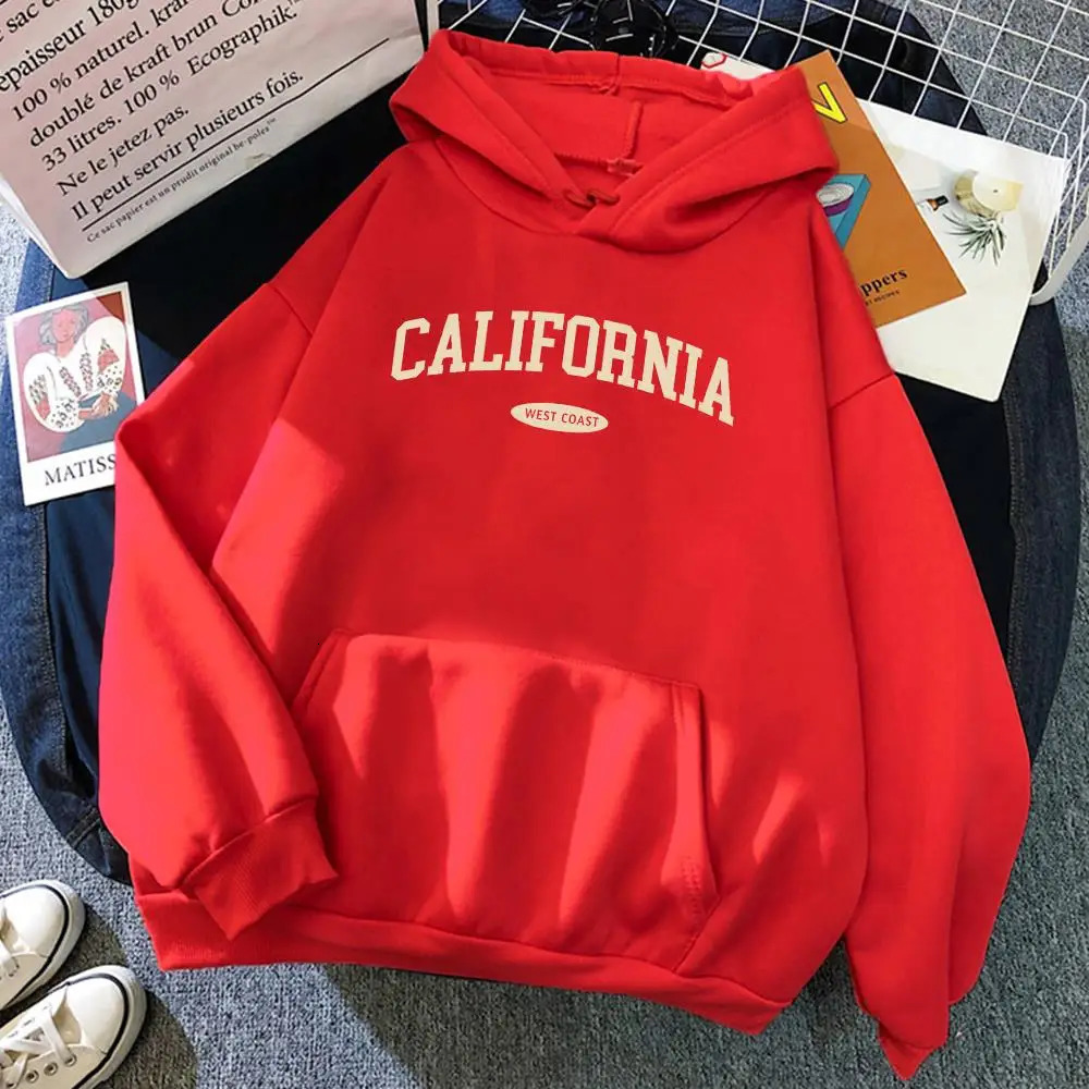 California West n Womens Hoody Hip Hop AllMatch Streetwear Pocket Crewneck Clothes Fleece Comfortable Female Hoodie 241009