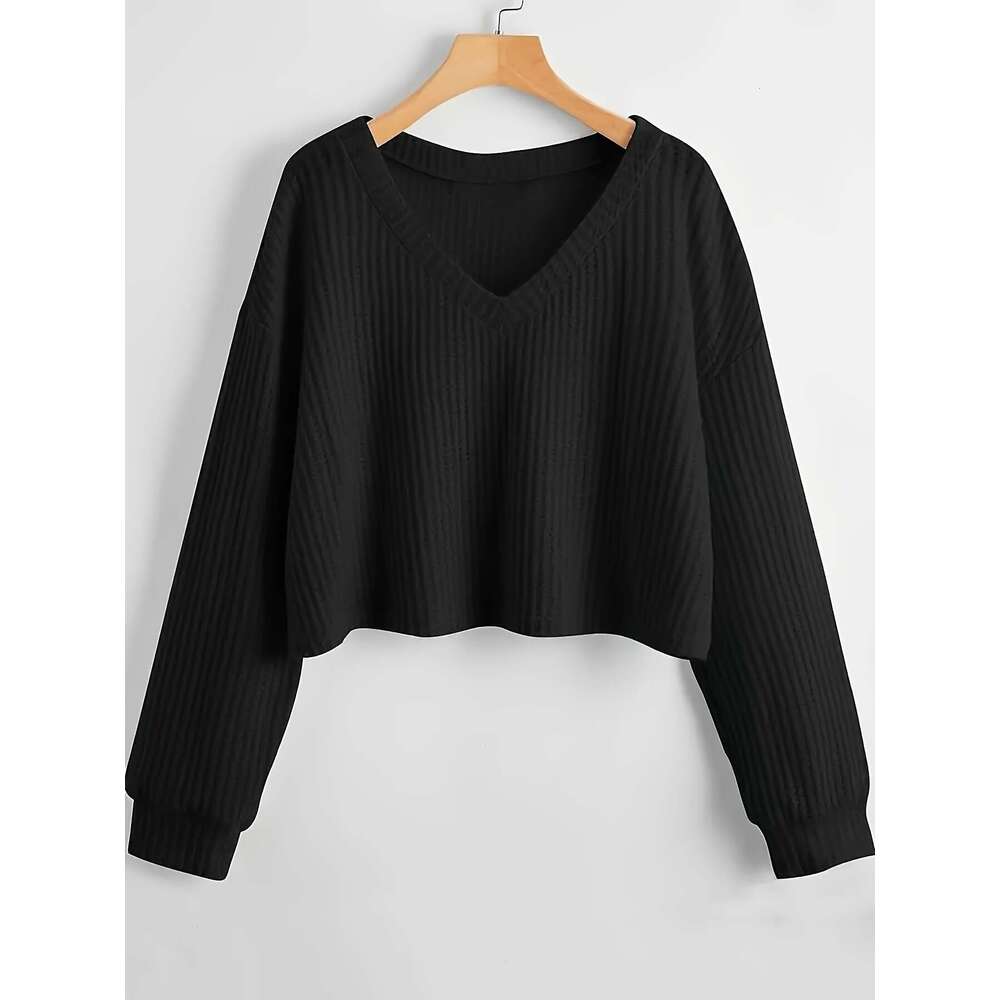 New Fall/Winter 2024 pullover V-neck loose long-sleeved lazy Christmas knitwear