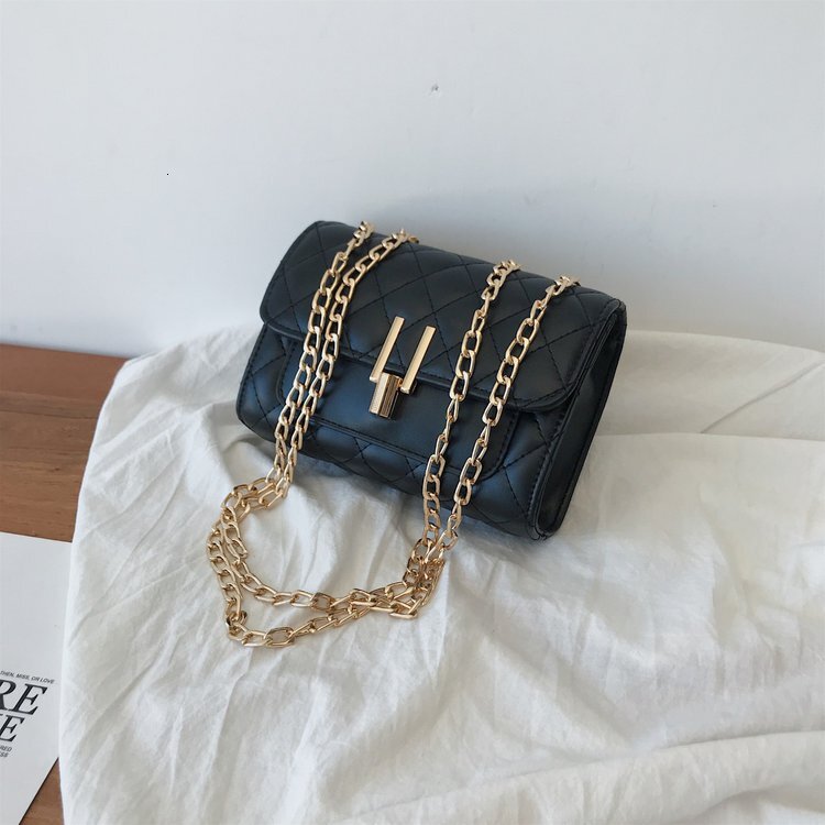 New Korean version versatile and stylish diamond grid chain with Y-lock small square bag, single shoulder crossbody bag