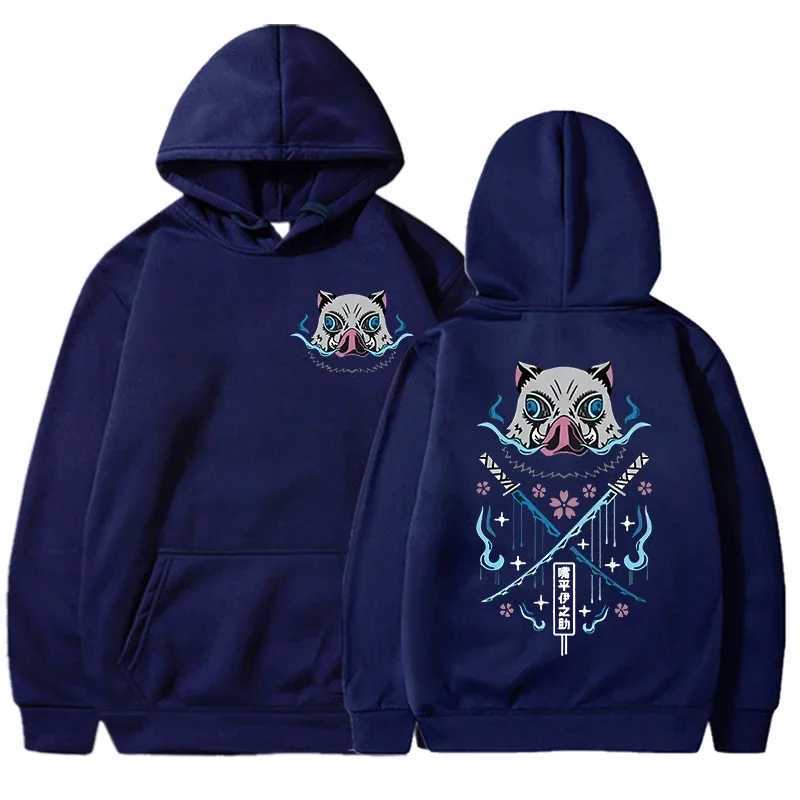 New Fashion Women Men Casual Tops Funny Hashibira Inosuke Printed Long Sleeve Y2K Loose Tops Anime Hoodies LX241011