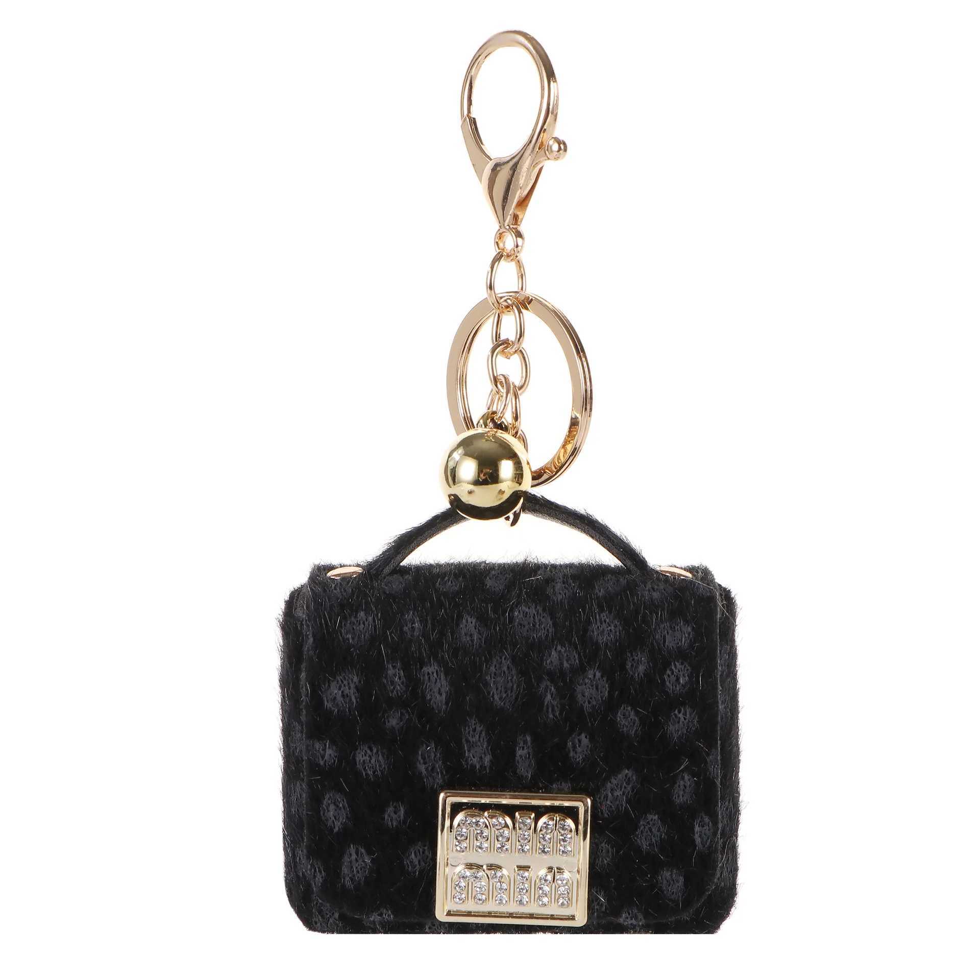 Keychains Lanyards Leopard print mini bag keychain bag accessories J241010