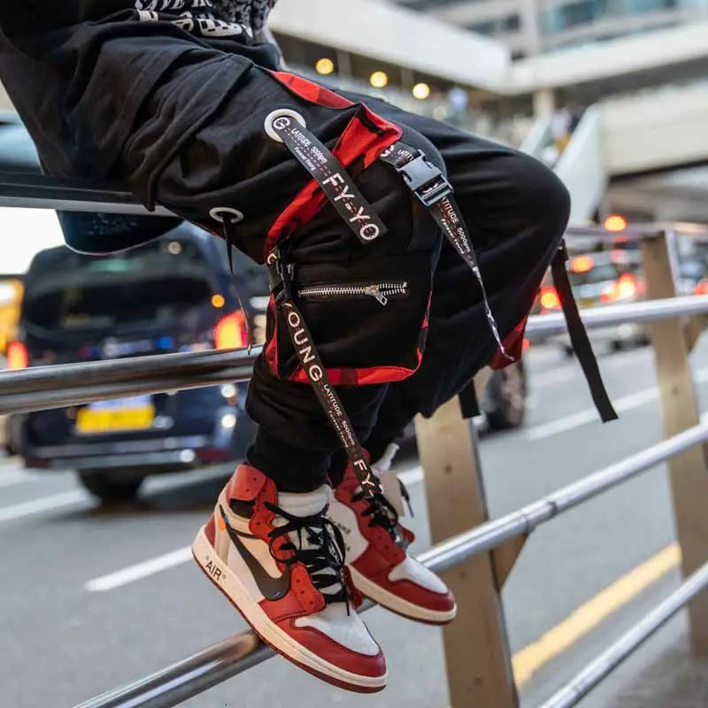 Fashion mens cargo pants y2k Techwear street clothing Harajuku street hip-hop jogging mens Trouser sports patch work clothes 241007