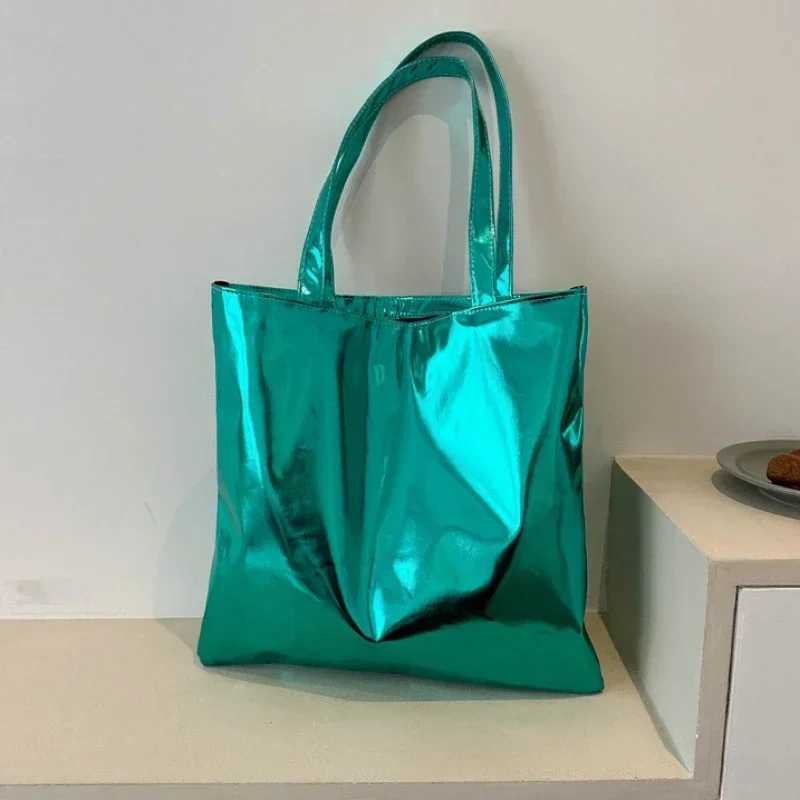 Laser bag candy colored large bag womens handbag large capacity large capacity shiny womens bag girls shoulder bag Y241011