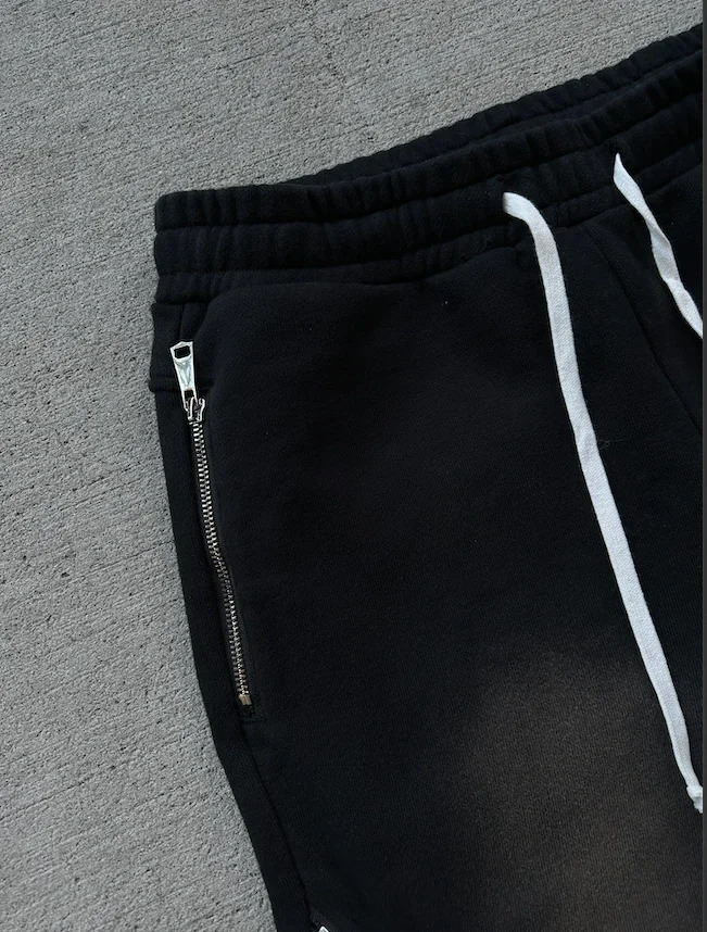 Y2K Retro Zipper Decorative Sports Pants Street Clothing Bag Casual Pants Men Harajuku Women Hip Hop Alphabet Jogging Trousers 240927