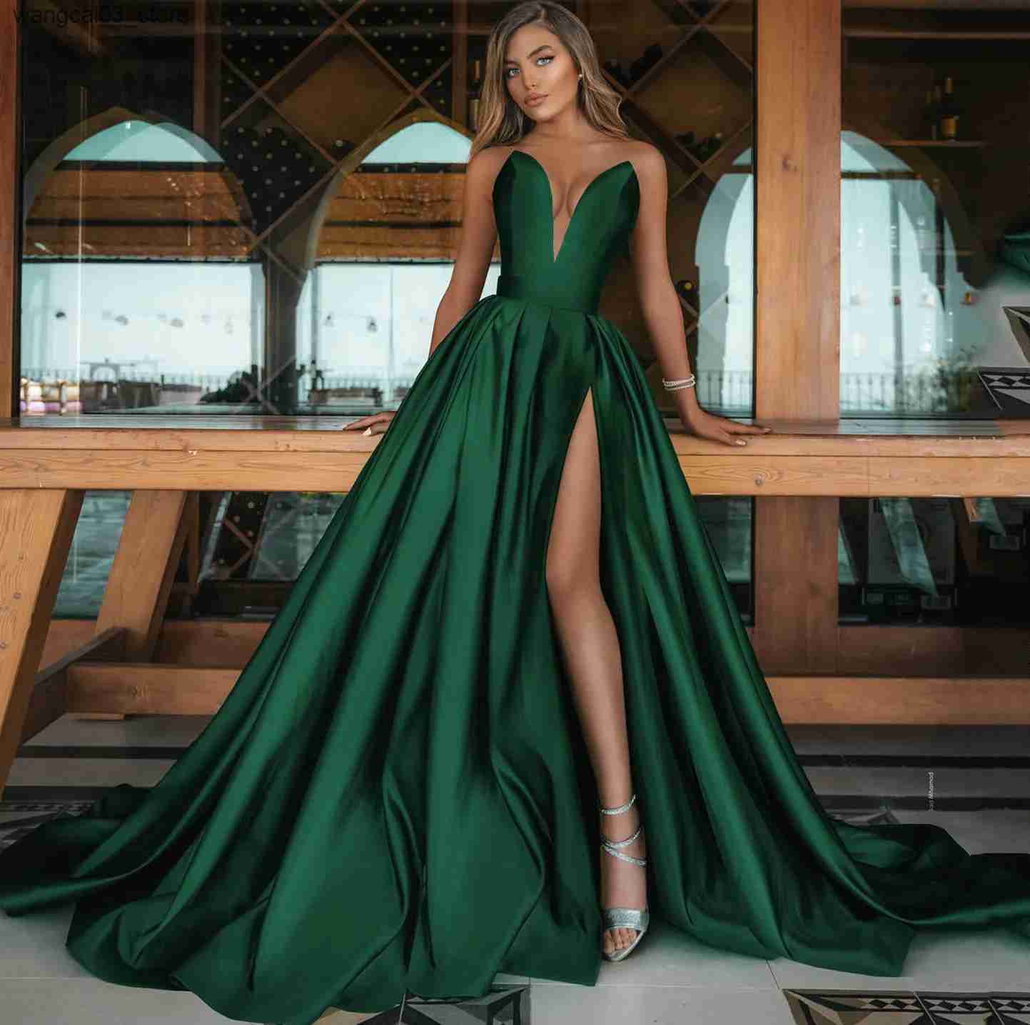 Maternity Dresses Elegant Shoulderless Maternity Dress Photography Props V Split Long Dress Pregnant Women Fancy Maternity Dress Sexy Long Dress P L24