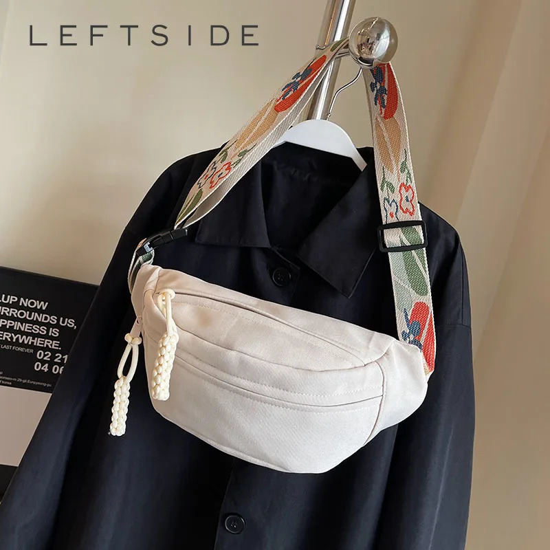 Fashion womens small cloth bag Korean fashion soft fabric cross body bag womens waist belt bag casual travel waist bag 241008