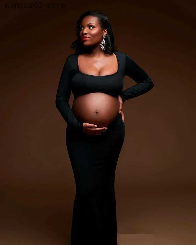 Maternity Dresses Maternity Dresses For Photoshoot Sexy Cut Out Front Open Backless Maxi Dress Wedding Party Photography Pregnant Women Clothes XL L24